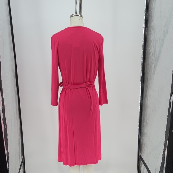 30110 NEW Gap Jersey Knit Wrap Dress Pink size Small Business casual preppy - Picture 2 of 8